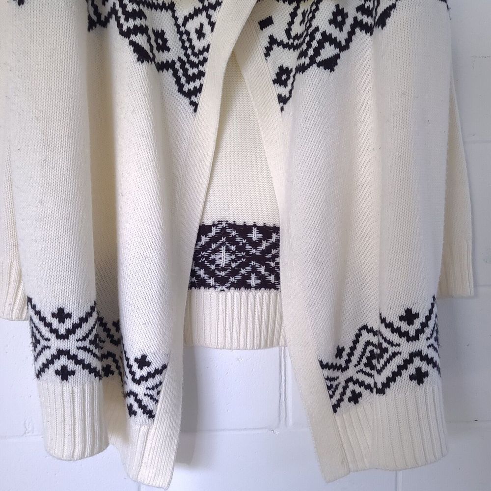 Lane Bryant plus size 18/20 W open front Geometric cardigan 3/4 sleeve ivory Wht - Picture 12 of 15